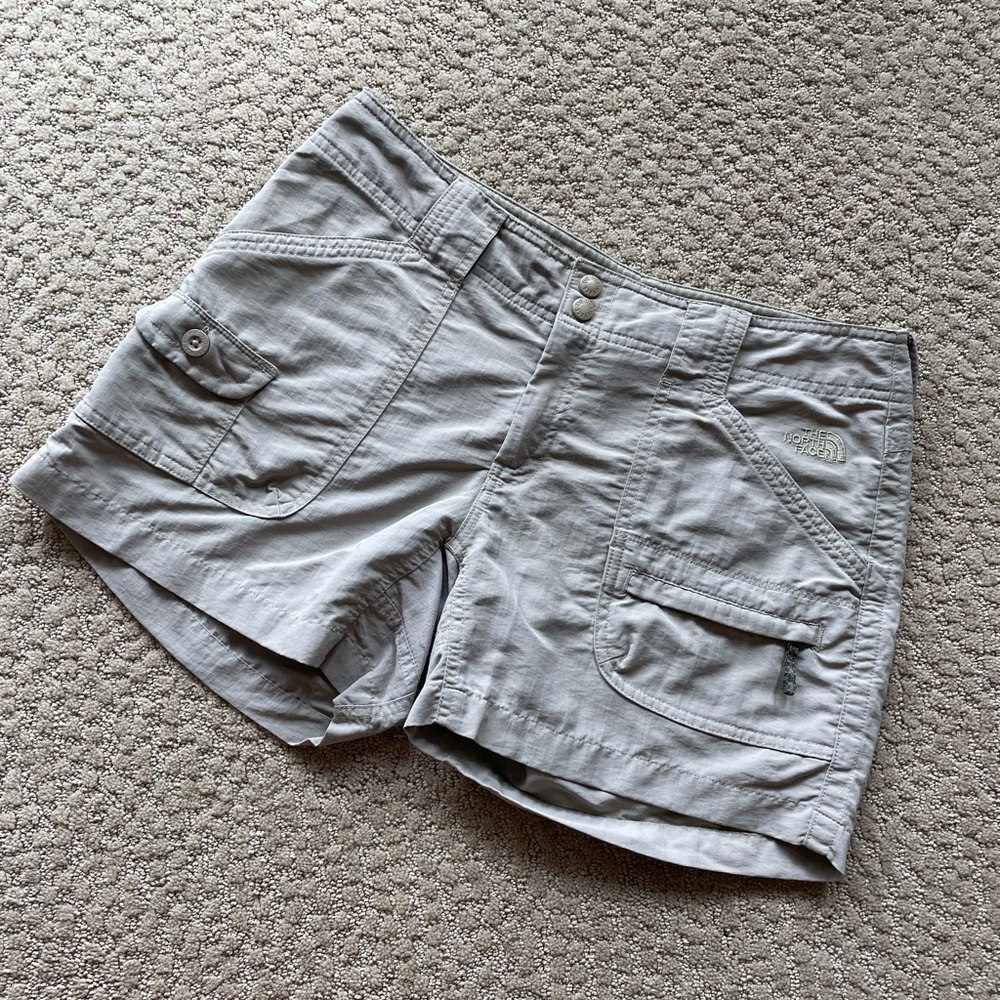 The North Face tan cargo nylon hiking shorts